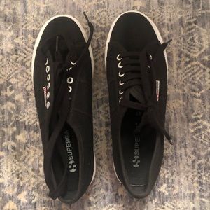 women’s black superga platform sneakers